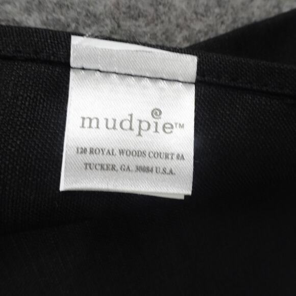 Mud Pie Hand Towel Linen Embroidered Black White 22x 14 Life of the Party - Picture 7 of 8